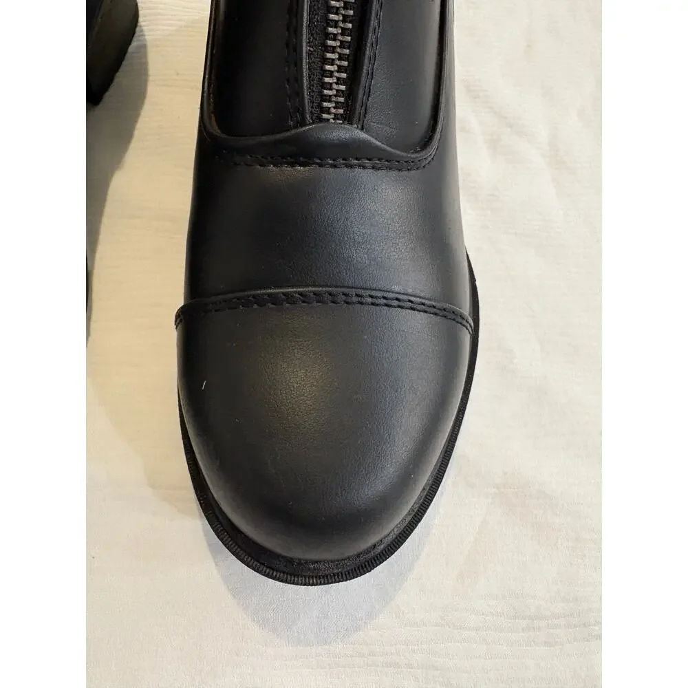 Ovation Child's 3 Quantum Zip Paddock Riding Boots Polished Black Faux Leather